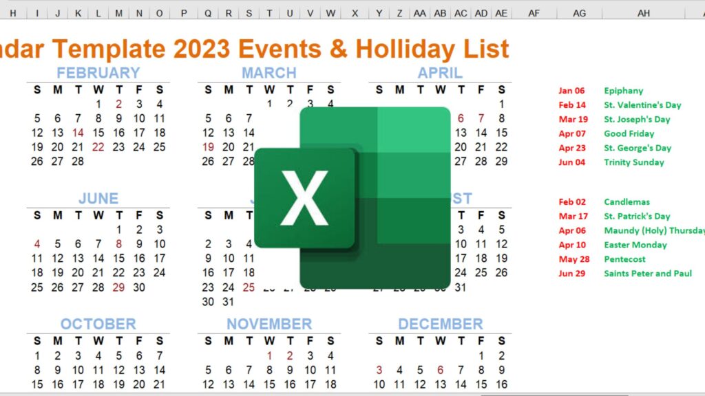 Excel Calendar Template 2023